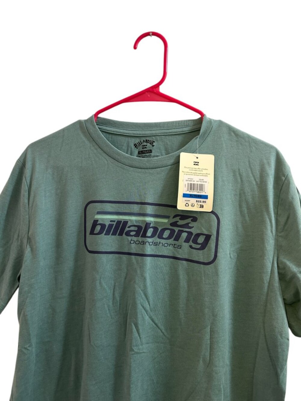 Billabong Green Graphic Logo T-Shirt Size XL NWT - Picture 8 of 10